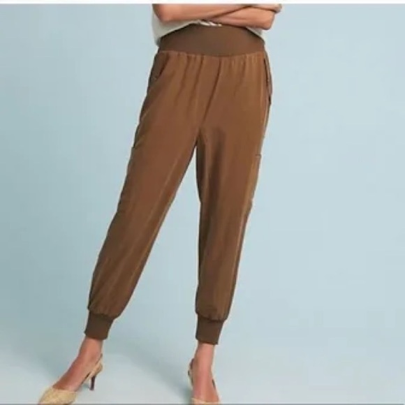Anthropologie Maeve Women's Cicerone Jogger Pants Elastic Waist‎ Pull-On L - Picture 1 of 8